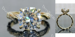 Doveggs floral pave vintage twisted engagement ring semi-mount only(Exclusively to DovEggs Stones)