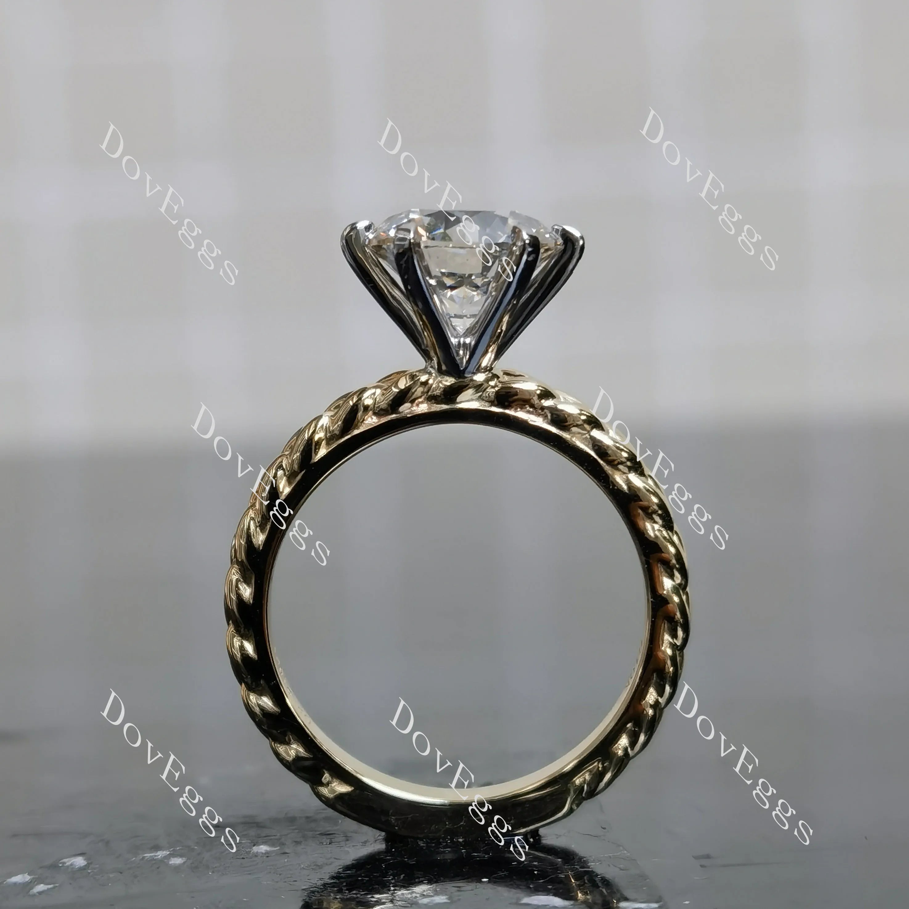 Doveggs Round Solitaire Braided Lab Grown Diamond Engagement Ring