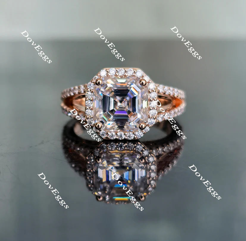 DovEggs split shank halo pave engagement ring only semi-mount only(Exclusively to DovEggs Stones)