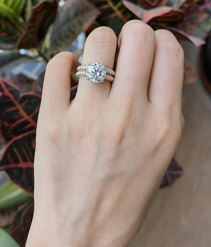 Pave engagement ring only semi-mount only(Exclusively to DovEggs Stones)