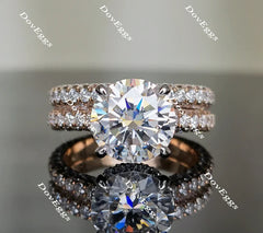 Pave engagement ring only semi-mount only(Exclusively to DovEggs Stones)