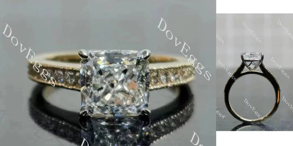 Doveggs half eternity engagement ring semi-mount only(Exclusively to DovEggs Stones)
