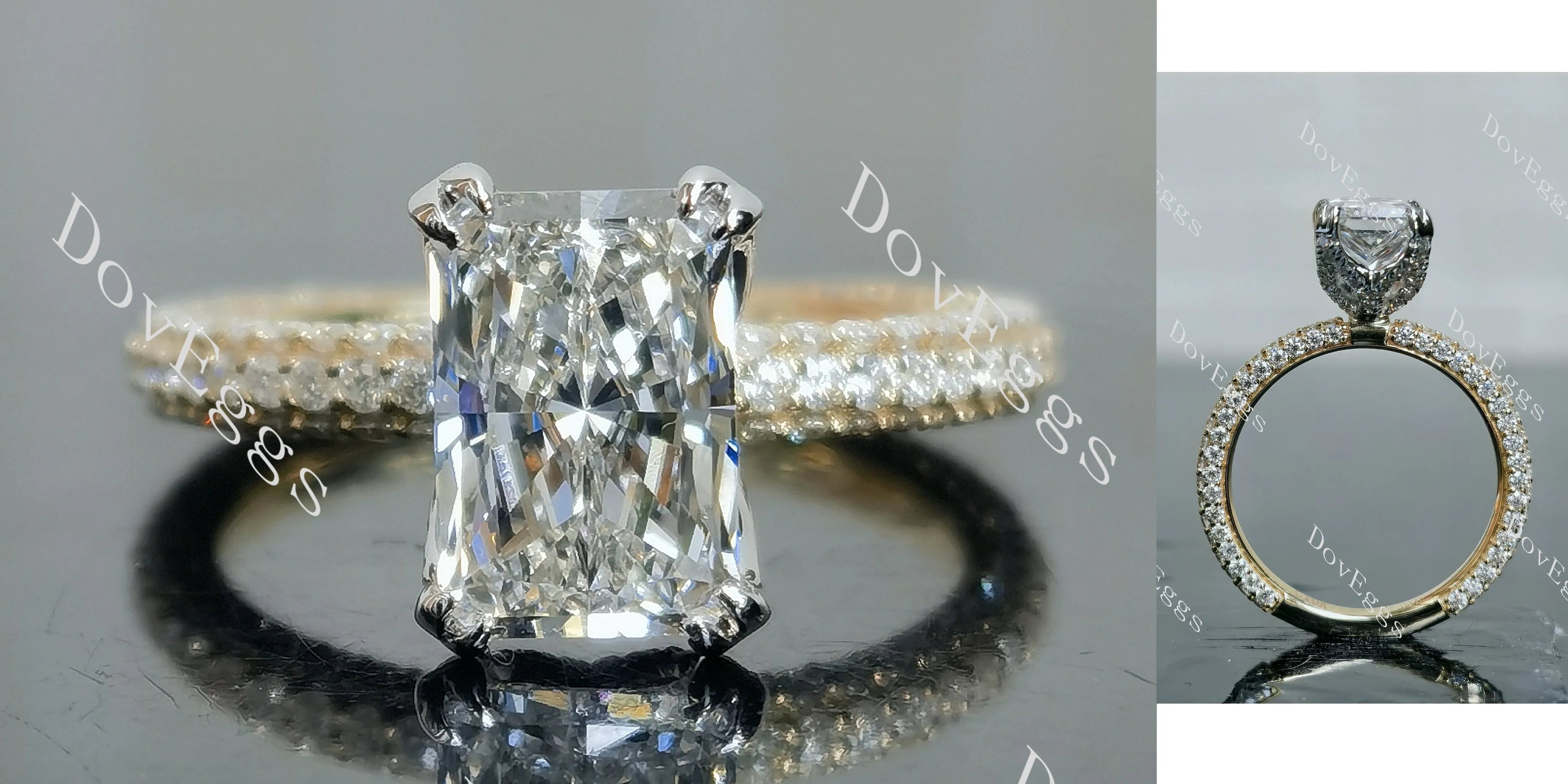 My Promise Radiant Pave 3/4 eternity Lab Grown Diamond Engagement Ring