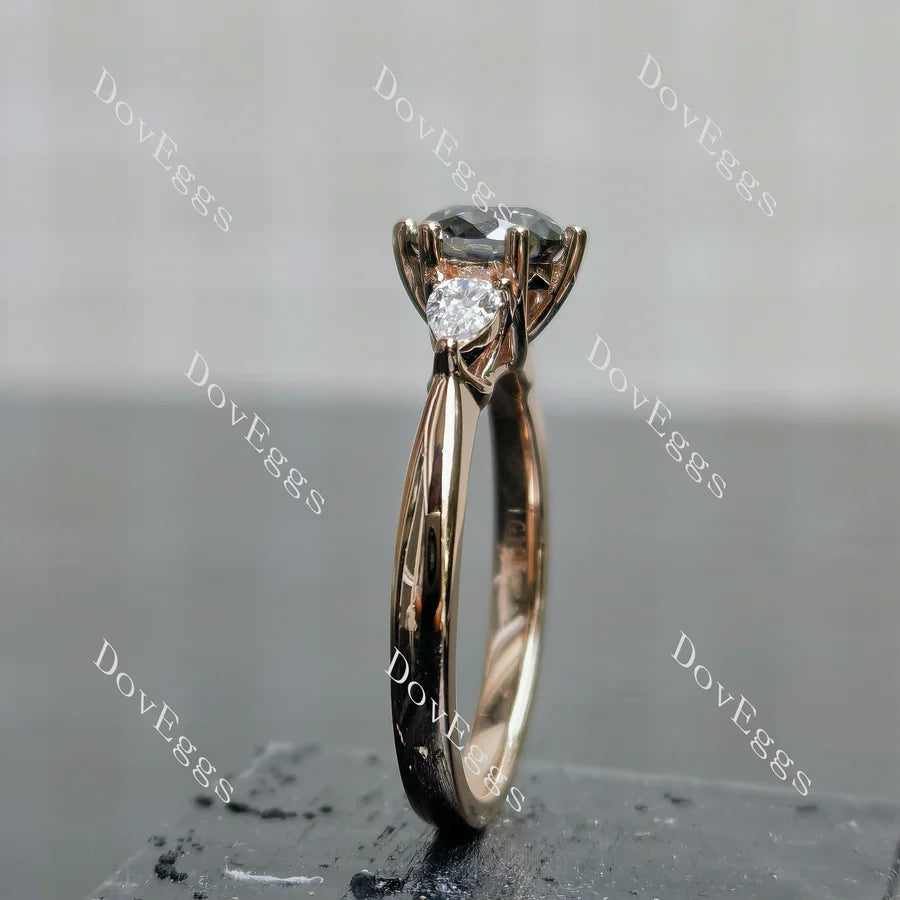 Doveggs three-stone engagement ring semi-mount only(Exclusively to DovEggs Stones)
