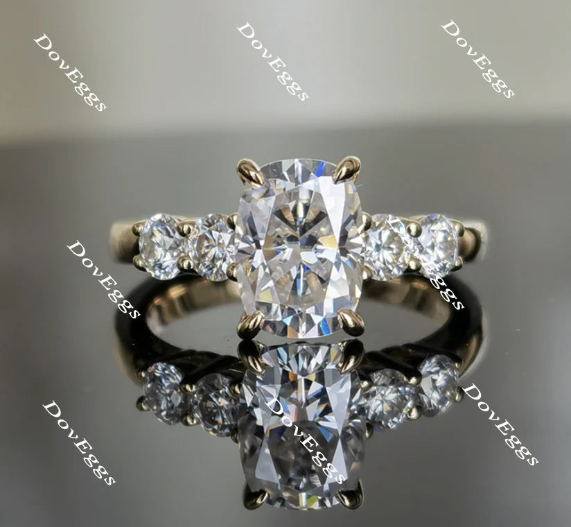 Doveggs side stone engagement ring only semi-mount only(Exclusively to DovEggs Stones)