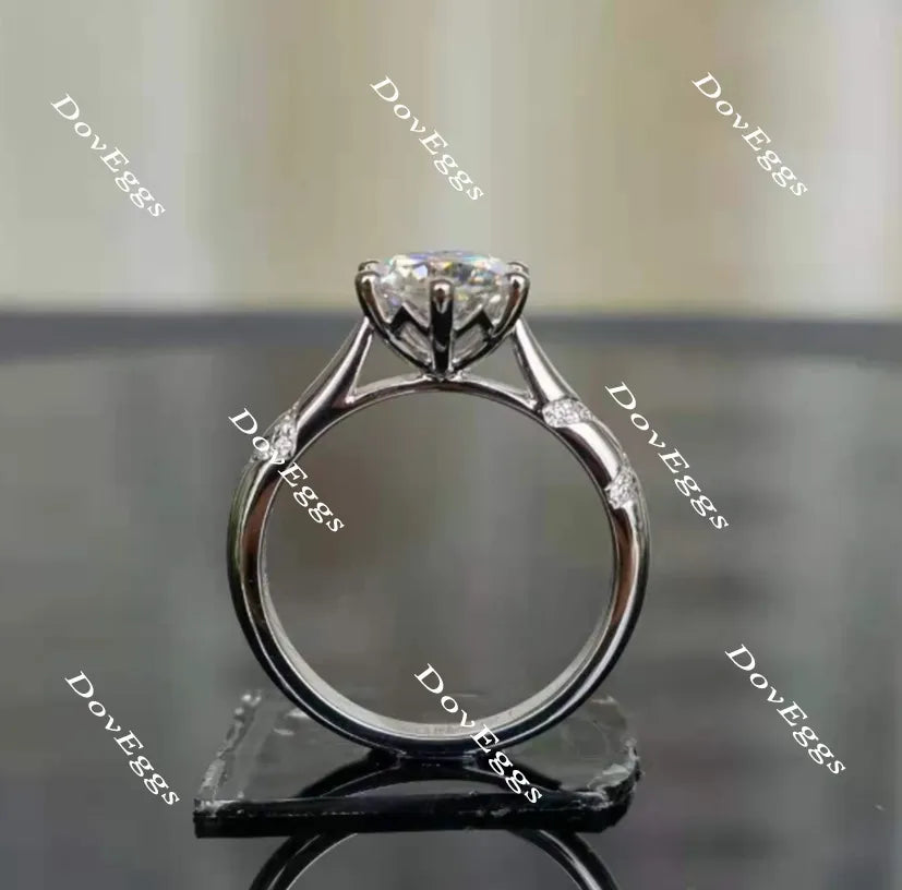 Doveggs round solitaire moissanite engagement ring