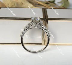 doveggs round side stone moissanite engagement ringXR0167