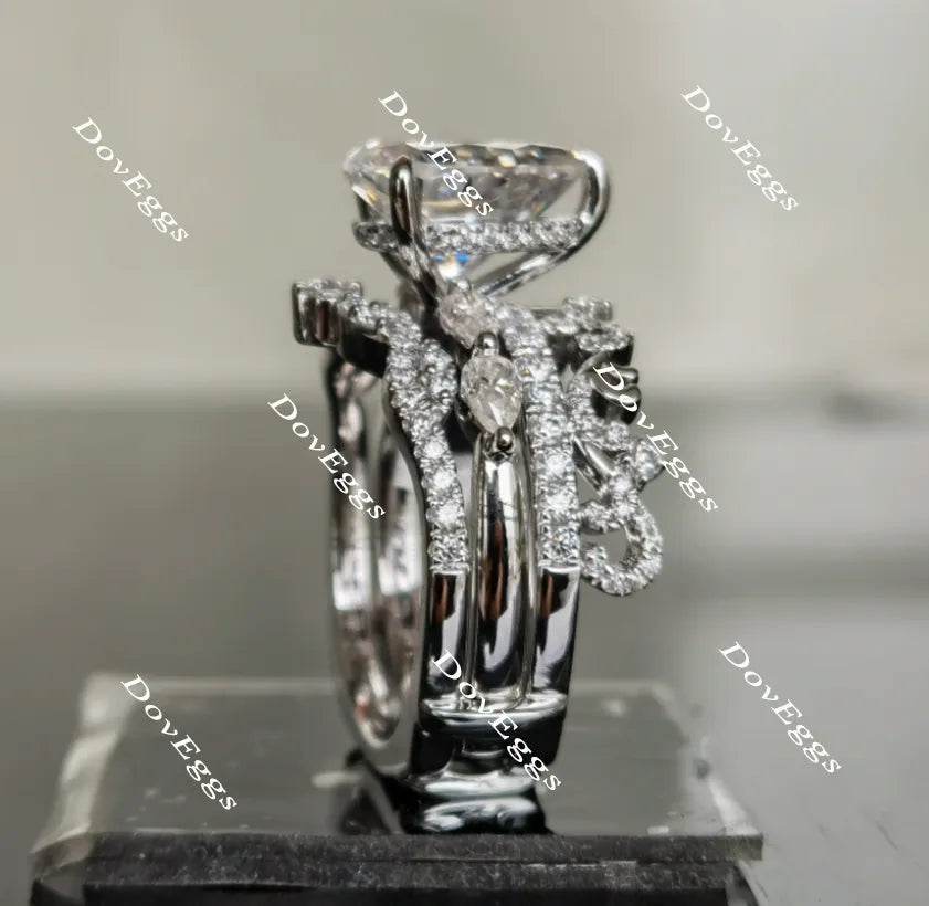 Doveggs pear hidden halo moissanite engagement ring (engagement ring only)
