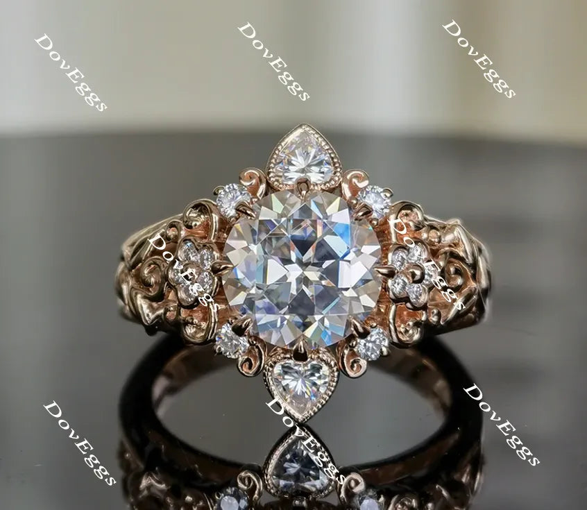 Doveggs floral moissanite engagement ring