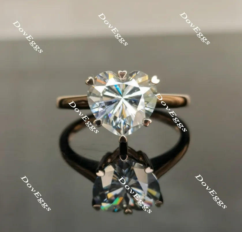 Doveggs heart solitaire colored moissanite engagement ring