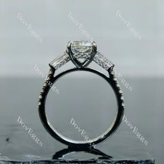 Doveggs Cushion Pave Half Eternity Lab Grown Diamond Engagement Ring