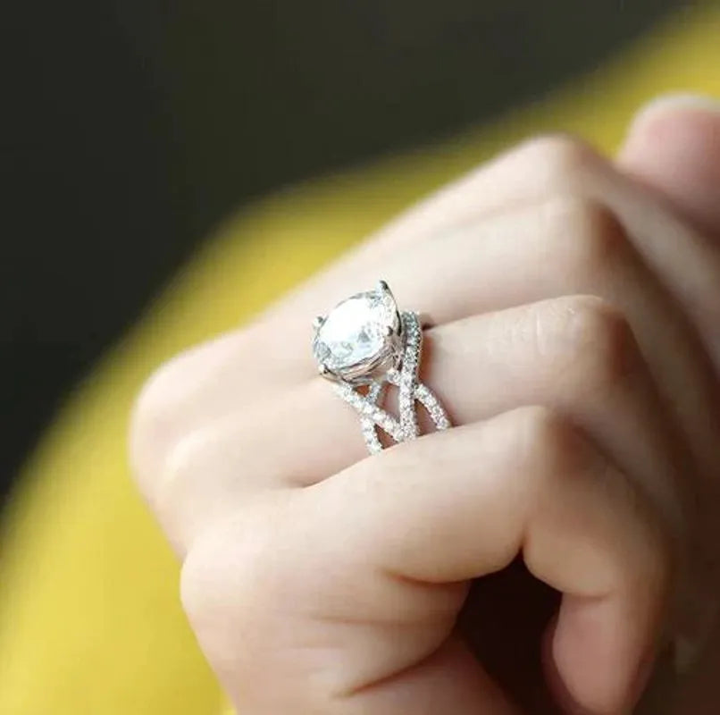 Doveggs pave engagement ring only semi-mount only(Exclusively to DovEggs Stones)
