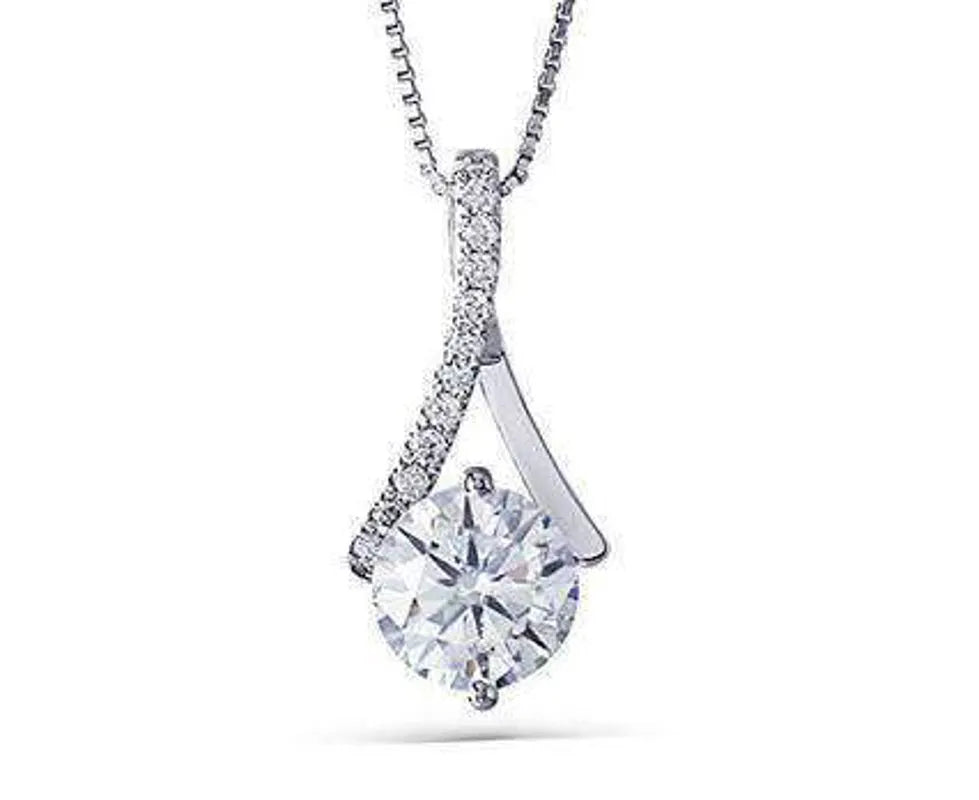 Doveggs round art deco moissanite pendant necklace (pendant only)