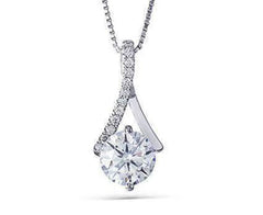 Doveggs round art deco moissanite pendant necklace (pendant only)