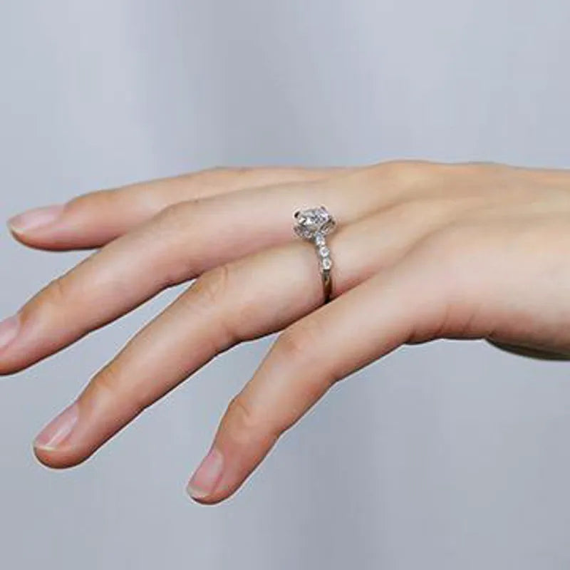 DovEggs halo side-stone engagement ring only semi-mount only(Exclusively to DovEggs Stones）