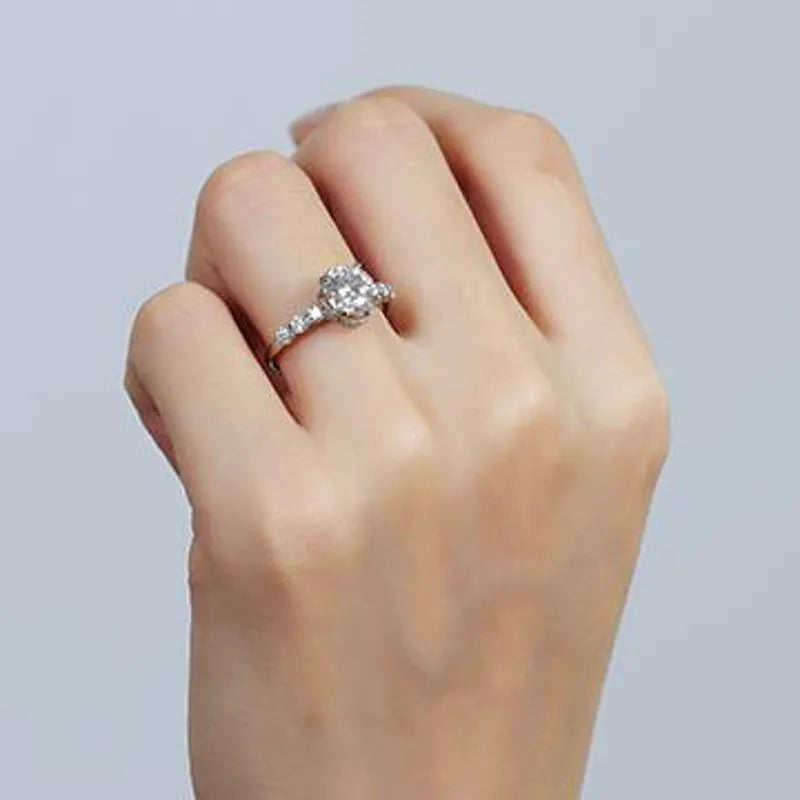 DovEggs halo side-stone engagement ring only semi-mount only(Exclusively to DovEggs Stones）