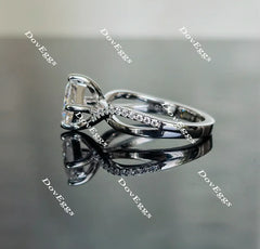 Doveggs princess curved pave moissanite engagement ring