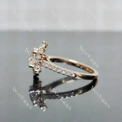 Doveggs floral half eternity engagement ring semi-mount only(Exclusively to DovEggs Stones)