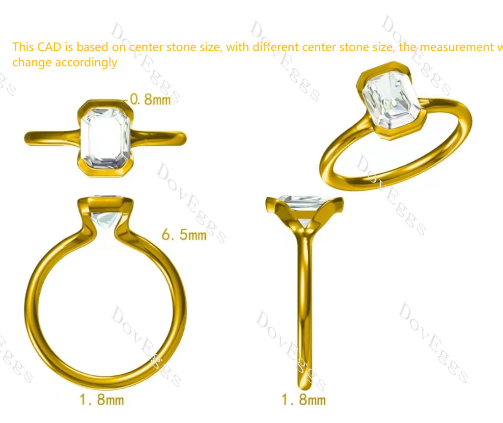 Doveggs bezel solitaire engagement ring semi-mount only(Exclusively to DovEggs Stones)