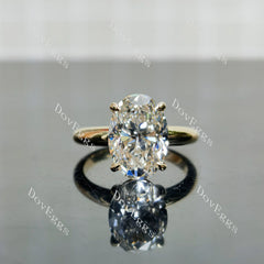 Doveggs Oval Pave Solitaire Lab Grown Diamond Engagement Ring