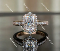 The Crystal halo moissanite engagement ring