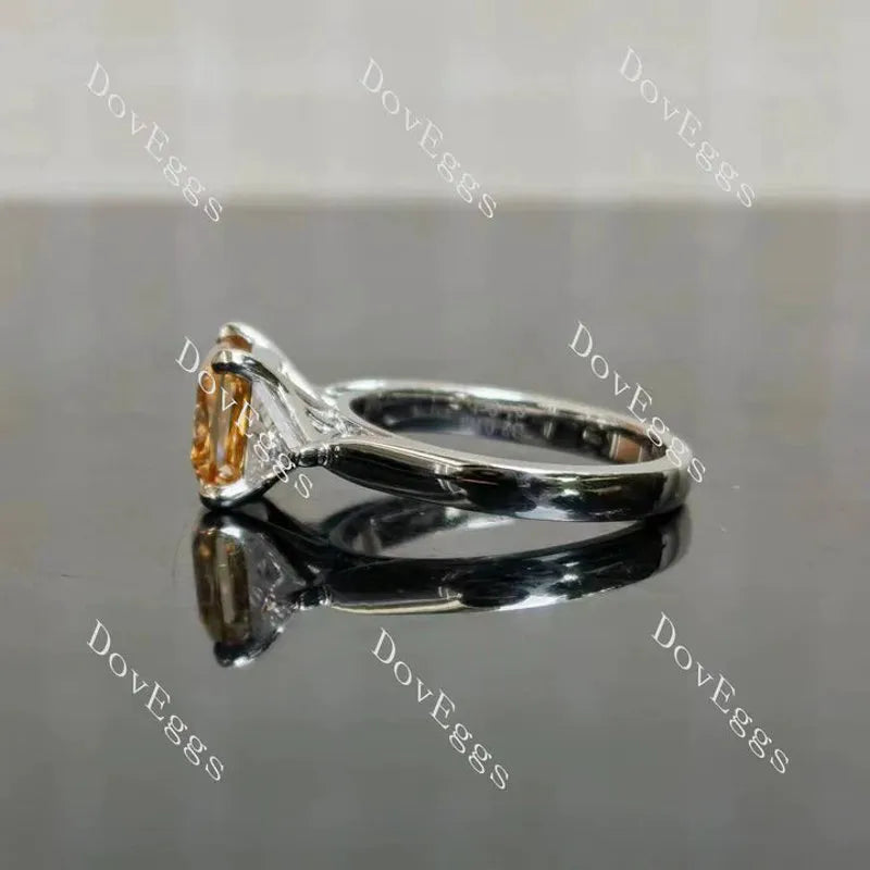 Doveggs pave three stones engagement ring only semi-mount only(Exclusively to DovEggs Stones)