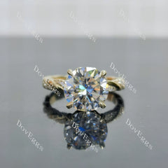 Doveggs floral pave vintage twisted engagement ring semi-mount only(Exclusively to DovEggs Stones)