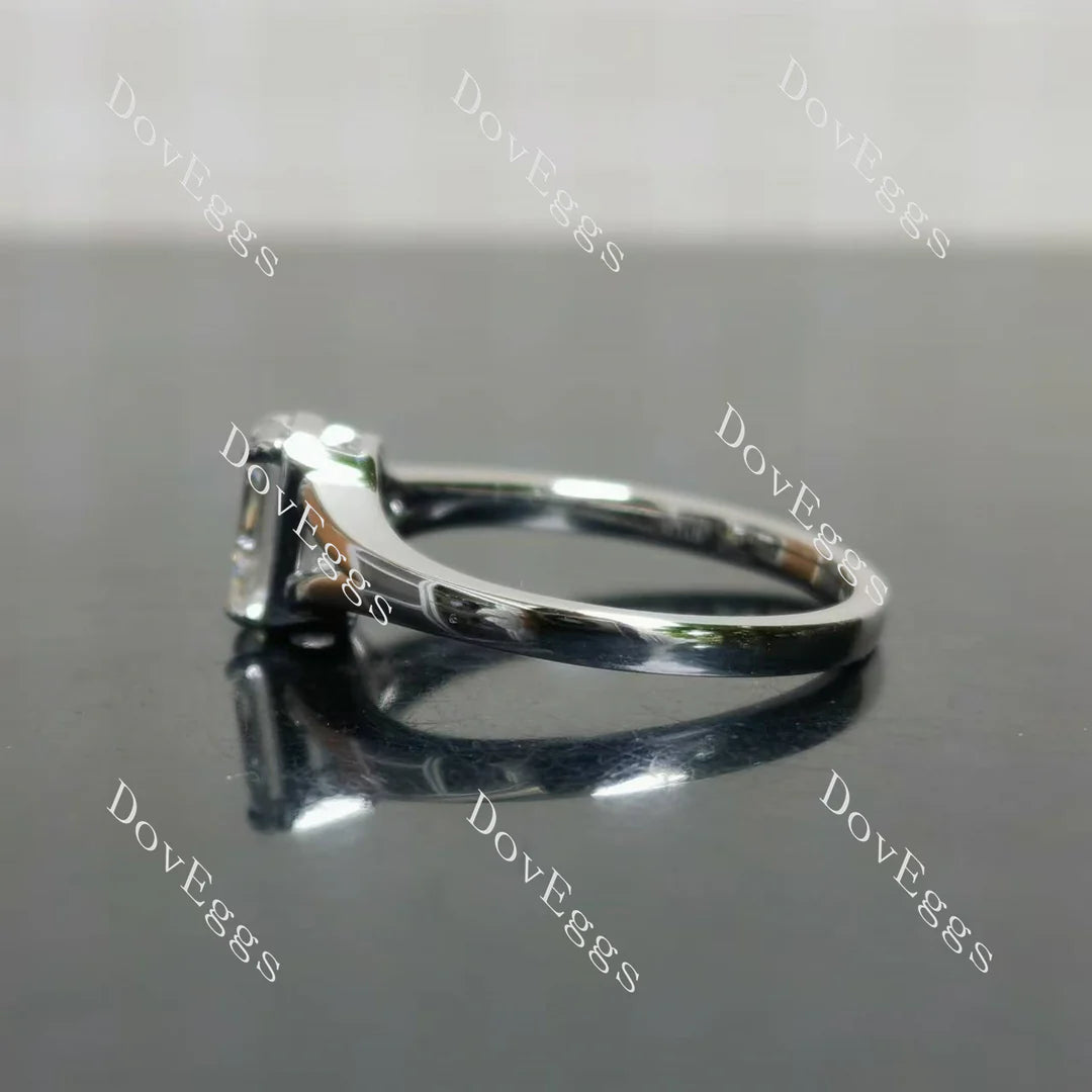 Solitaire split shanks engagement ring only semi-mount only(Exclusively to DovEggs Stones)
