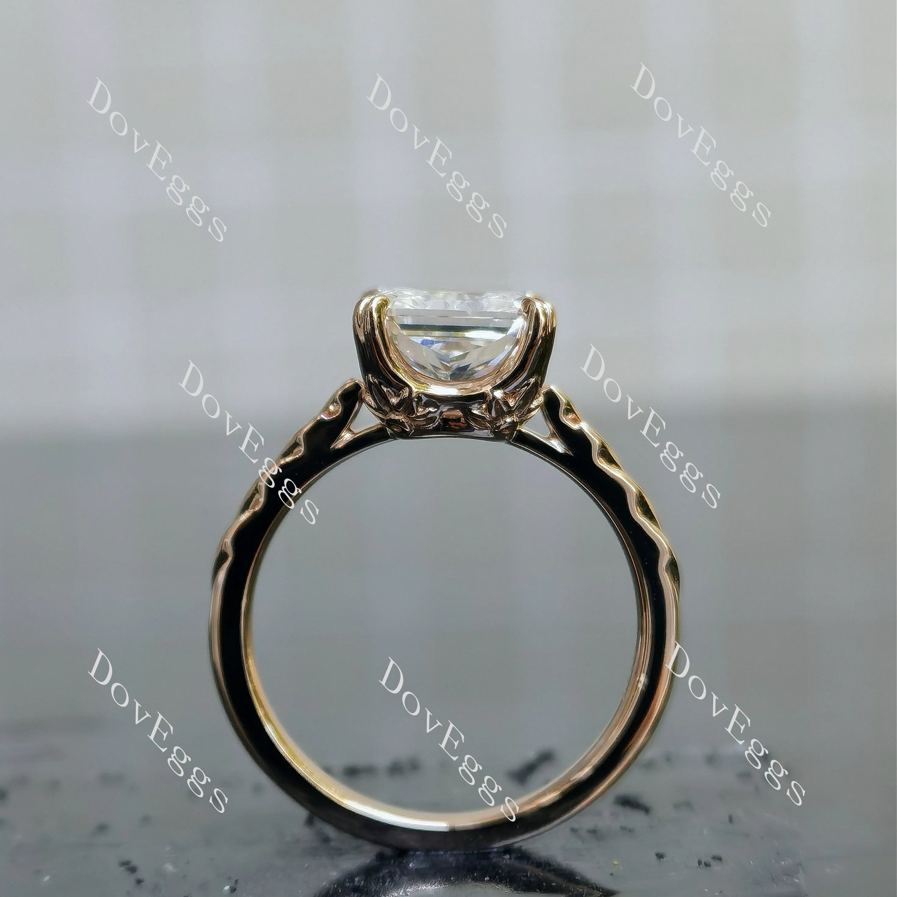 Brayleigh-Radiant solitaire moissanite engagement ring| DovEggs