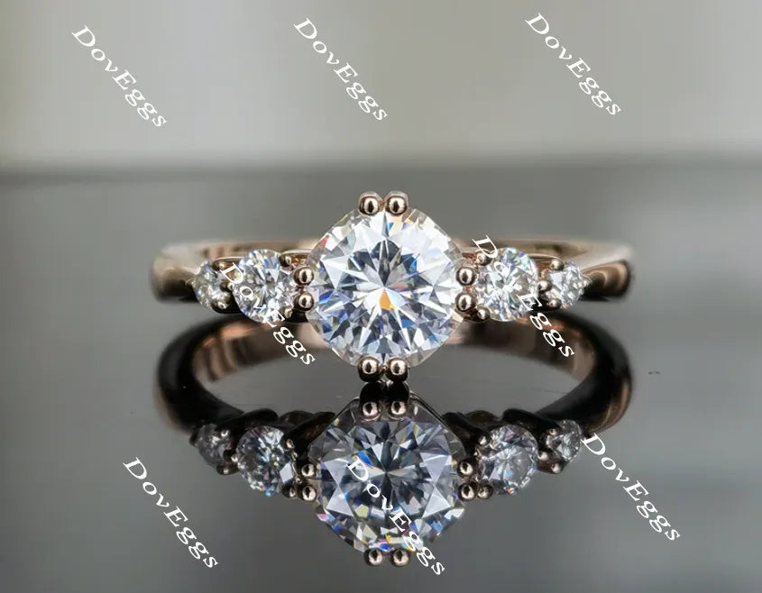 Doveggs octagon side-stone moissanite engagement ring