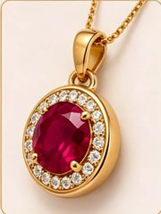 Group Order halo art deco moissanite/colored gem pendant necklace (pendant only)