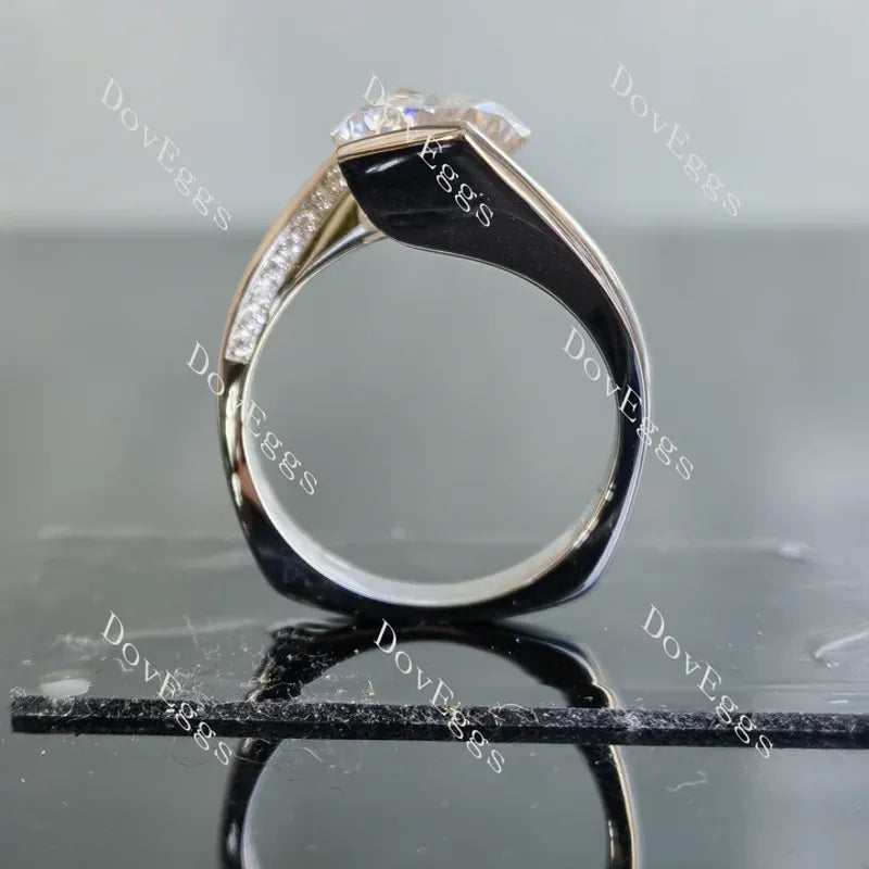 Doveggs curved pave engagement ring semi-mount only(Exclusively to DovEggs Stones)