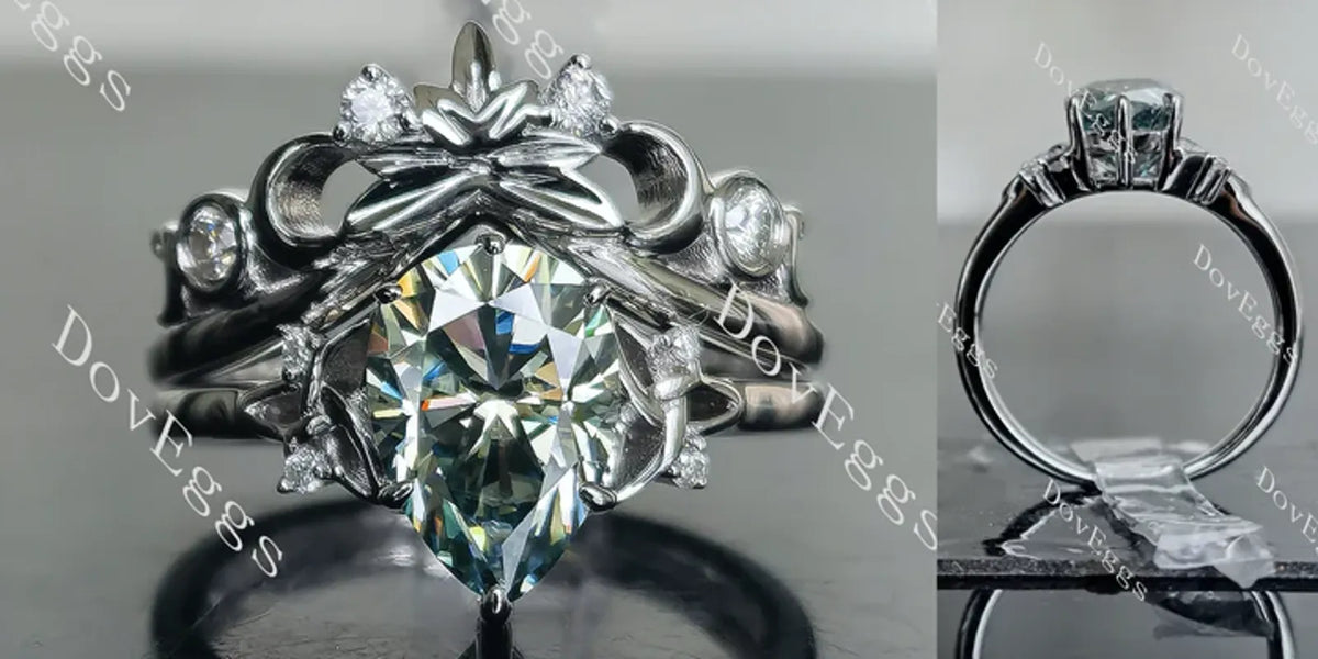 DoveEggs art deco engagement ring only semi-mount only(Exclusively to DovEggs Stones)