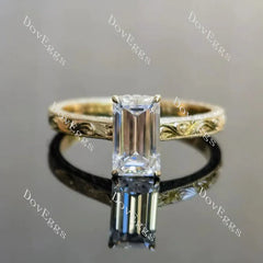 Bezel carved hidden halo engagement ring semi-mount only(Exclusively to DovEggs Stones)
