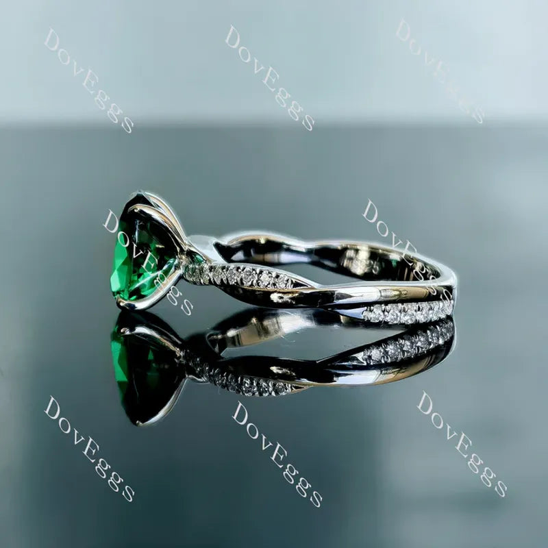 Doveggs pave curved engagement ring only semi-mount only(Exclusively to DovEggs Stones)