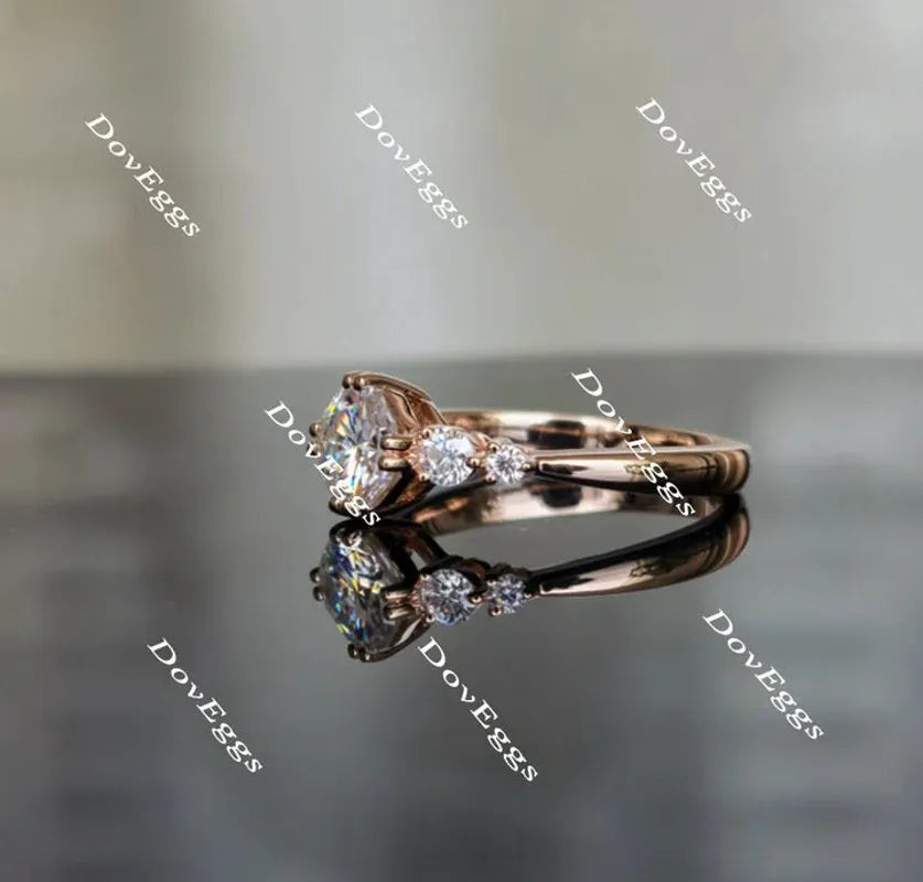 DovEggs side-stone engagement ring only semi-mount only(Exclusively to DovEggs Stones)