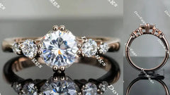 DovEggs side-stone engagement ring only semi-mount only(Exclusively to DovEggs Stones)