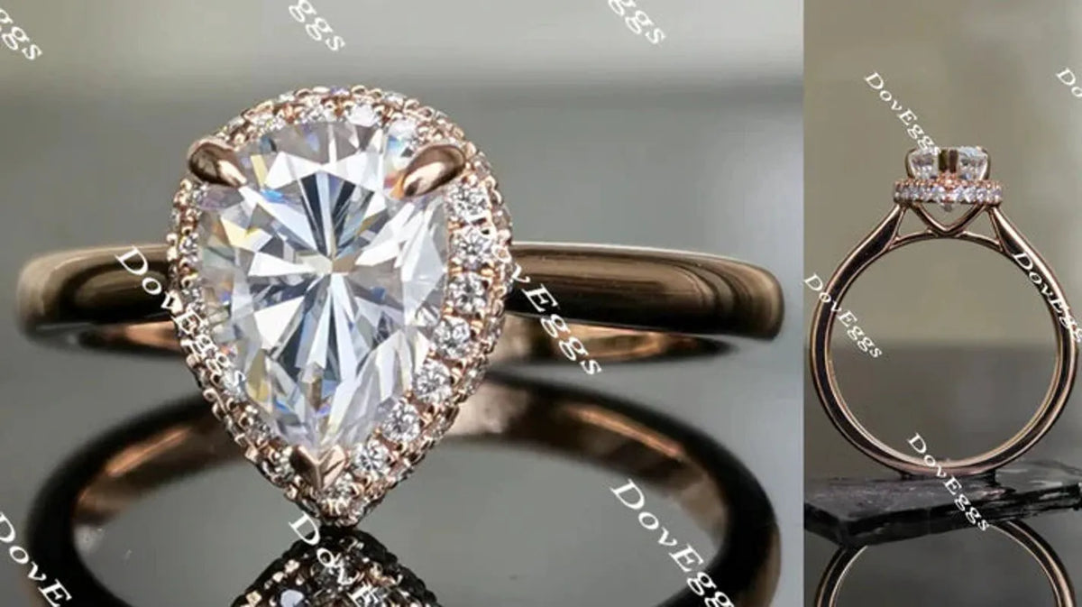 DovEggs pave halo engagement ring semi-mount only(Exclusively to DovEggs Stones)