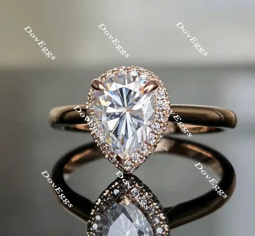 DovEggs pave halo engagement ring semi-mount only(Exclusively to DovEggs Stones)