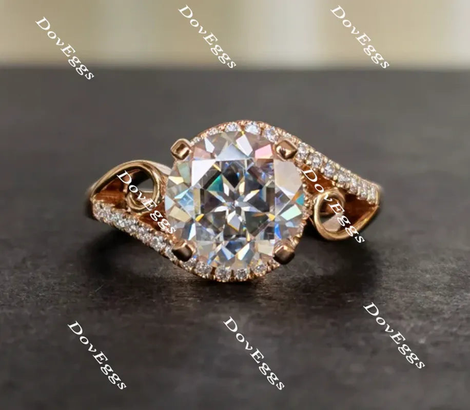 DovEggs art deco engagement ring only semi-mount only(Exclusively to DovEggs Stones)