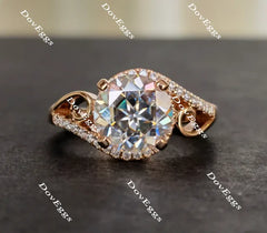 DovEggs art deco engagement ring only semi-mount only(Exclusively to DovEggs Stones)