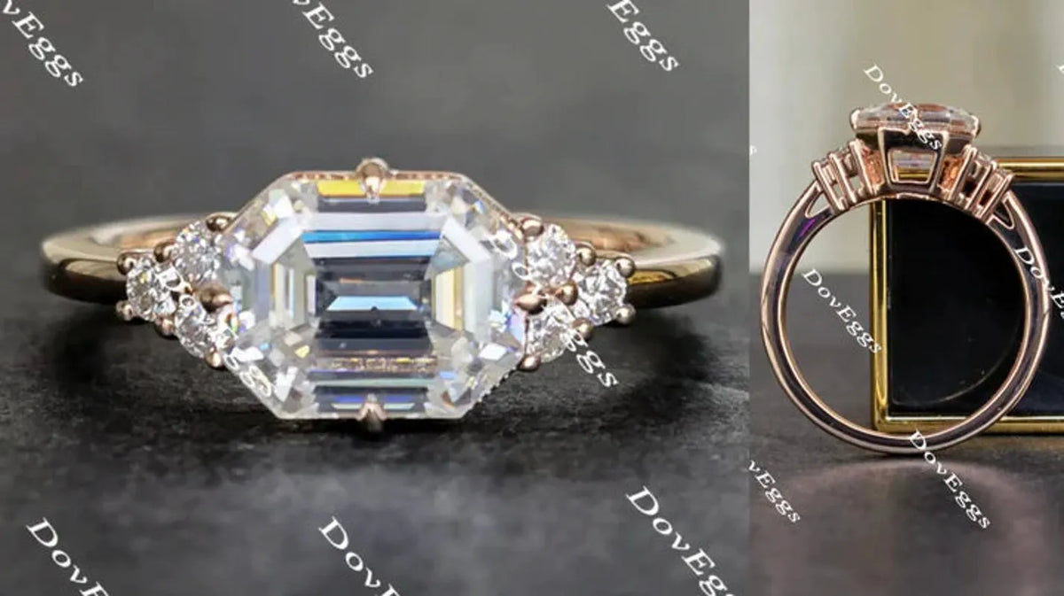 DovEggs side stones engagement ring only semi-mount only(Exclusively to DovEggs Stones)