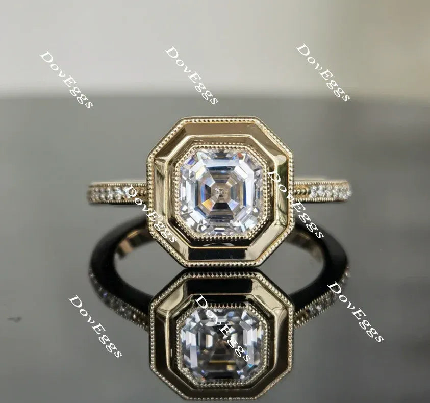 Doveggs bezel pave engagement ring semi-mount only(Exclusively to DovEggs Stones)