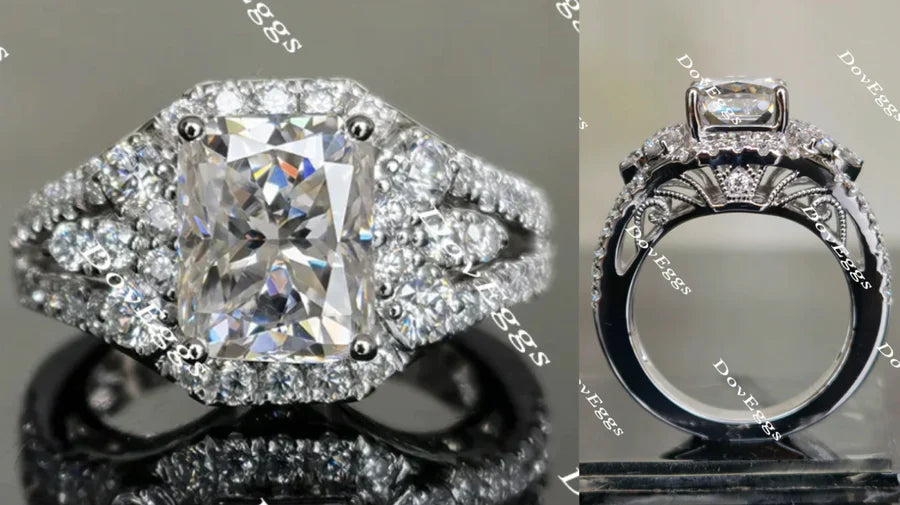 The Janet art deco engagement ring only semi-mount only(Exclusively to DovEggs Stones)