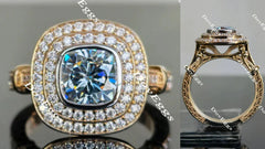 Perdurabo double halo engagement ring only semi-mount only(Exclusively to DovEggs Stones)