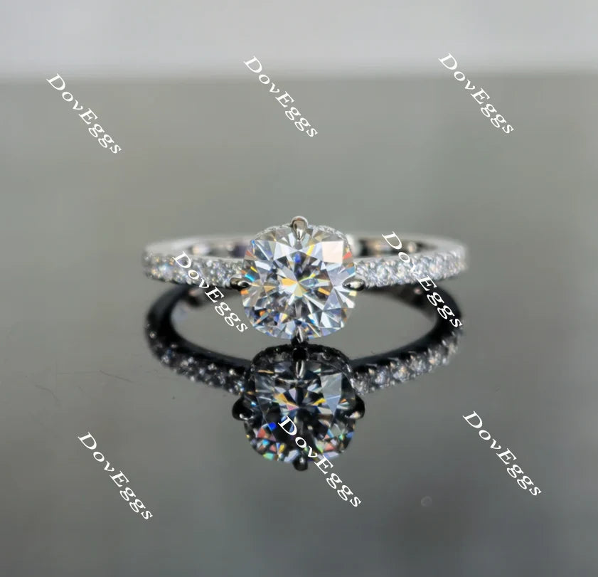 DovEggs half eternity pave engagement ring only semi-mount only(Exclusively to DovEggs Stones)