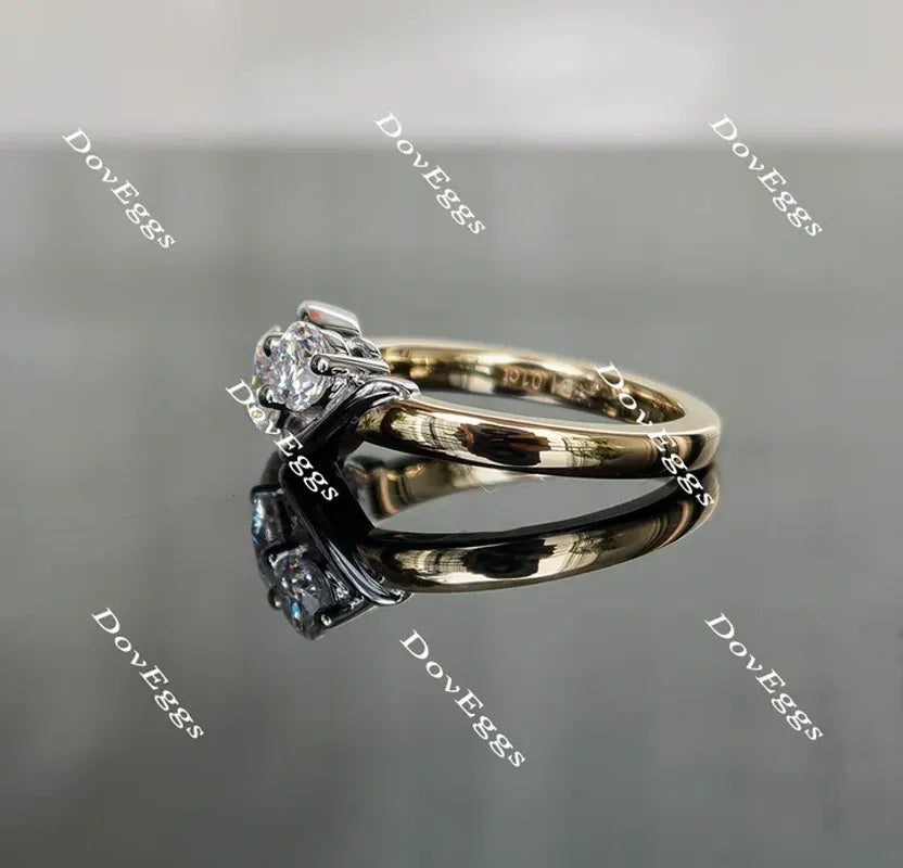 DovEggs vintage three-stone engagement ring semi-mount only(Exclusively to DovEggs Stones)