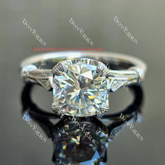 Pave lab diamond engagement ring set semi-mount only(Exclusively to DovEggs Stones)