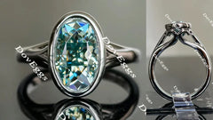 Doveggs bezel art deco solitaire engagement ring semi-mount only(Exclusively to DovEggs Stones)