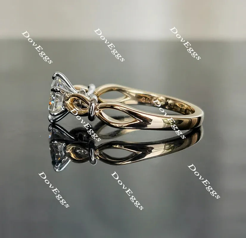 Doveggs art deco solitaire engagement ring semi-mount only(Exclusively to DovEggs Stones)